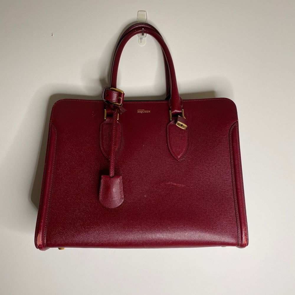 Alexander McQueen Burgundy Leather Heroine Tote